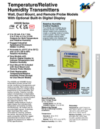 Thumbnail of document Data Sheet - HX93BC Temp/RH Transmitter w/Display & Probe